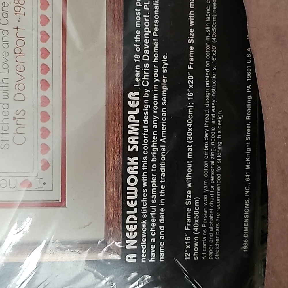 Dimensions crewel needlework sampler - Picture 3 of 3